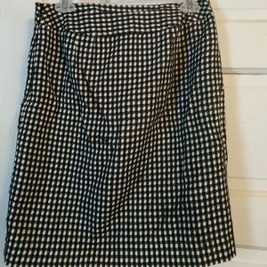 Ann Taylor black and white checked lined skirt